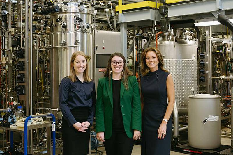 Beth Conerty (from left), Carly McCrory-McKay and Nicole Bateman helped form the iFAB Tech Hub to spur economic growth and job creation in central Illinois through biomanufacturing and precision fermentation.