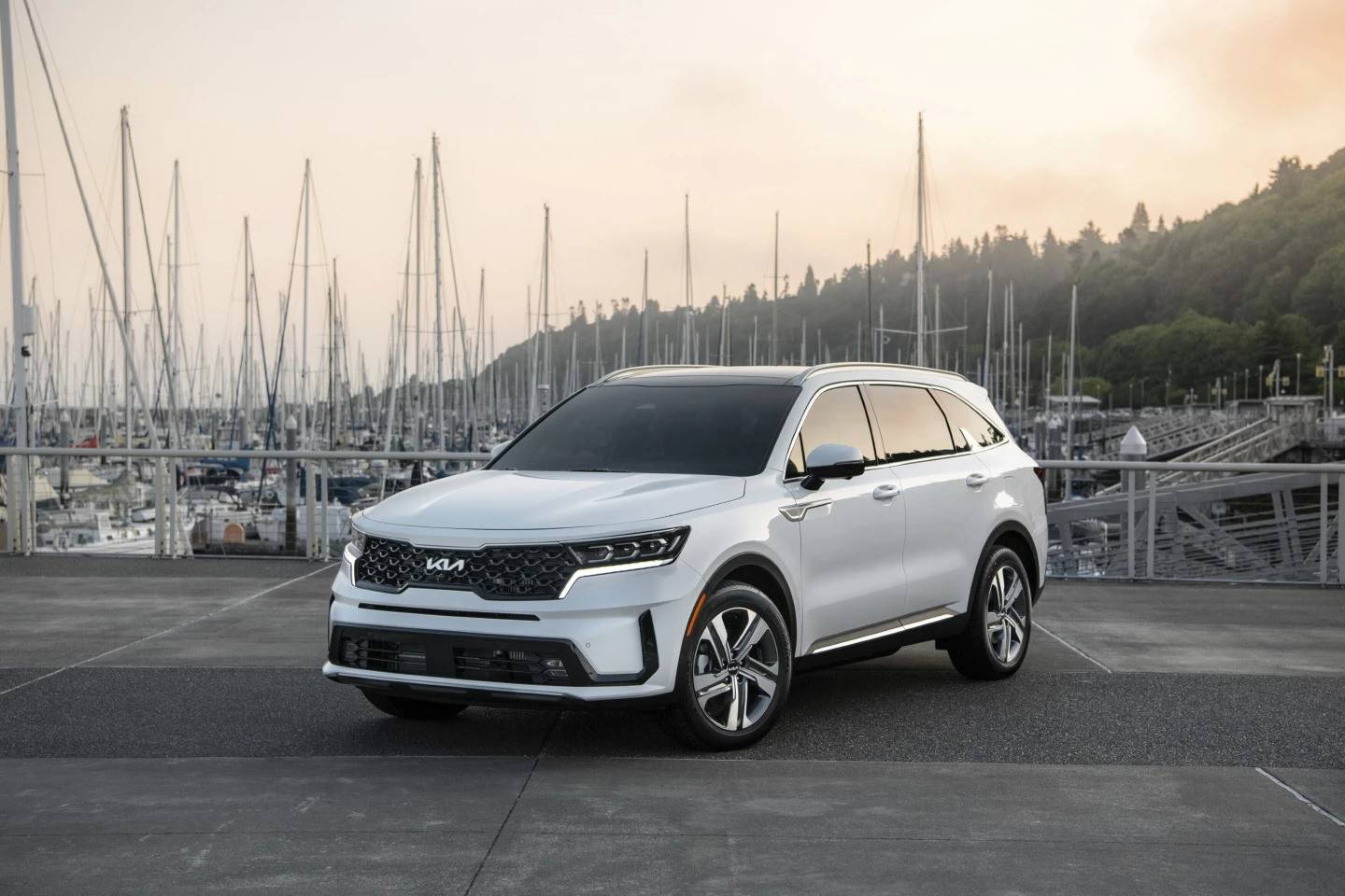 This photo provided by Kia shows the Sorento Plug-in Hybrid. A midsize SUV with three rows of seating, the Plug-in Hybrid version can drive 32 miles on all electric power.