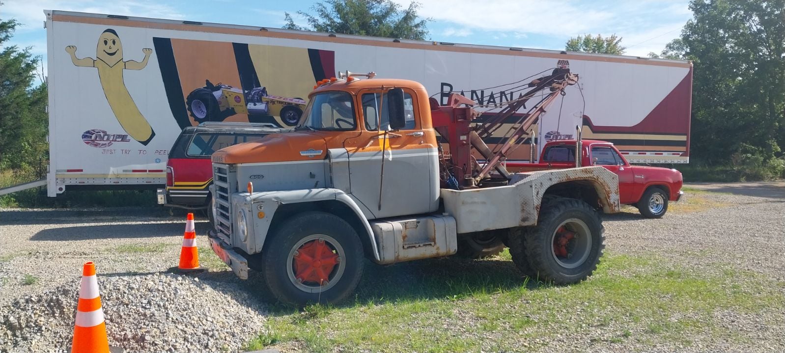 Larry McVey’s father owned a Dodge wrecker with a string-out fender. So, when McVey was building his own Dodge collection, he added one just like it.