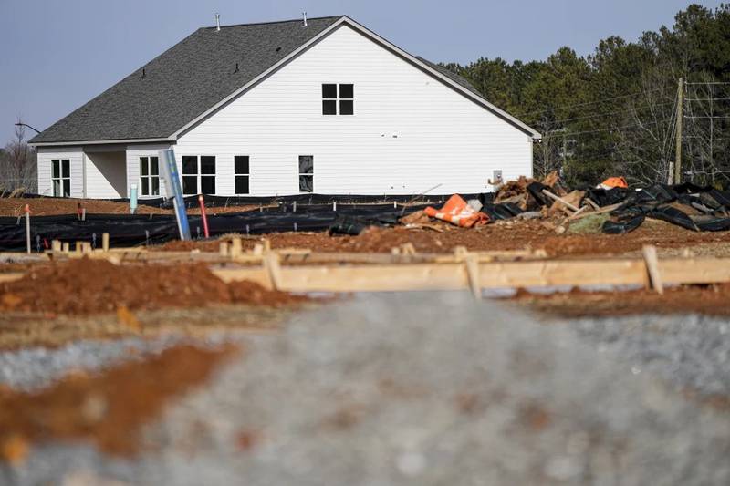 New home construction is shown in Kennesaw, Georgia.