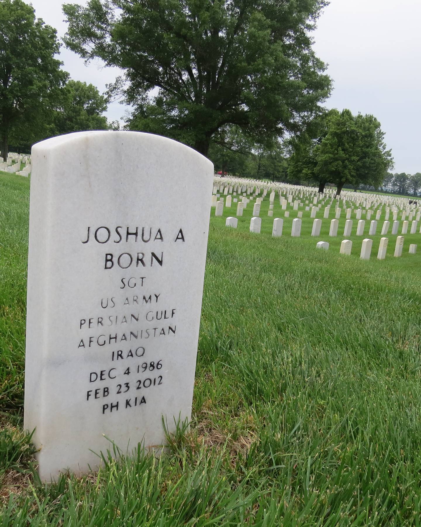 Mound City National Cemetery is the final resting place for U.S. military from the Civil War to the most recent wars in Iraq and Afghanistan. Army Sgt. Joshua Born was killed in action in Afghanistan on Feb. 23, 2012. Born, 25, of Florida, was a member of the 385th Military Police Battalion, 16th Military Police Brigade (Airborne), XVIII Airborne Corps, Fort Stewart, Georgia. He is interred at Mound City National Cemetery. Born’s widow, Megan, is a native of Alexander County, Illinois.