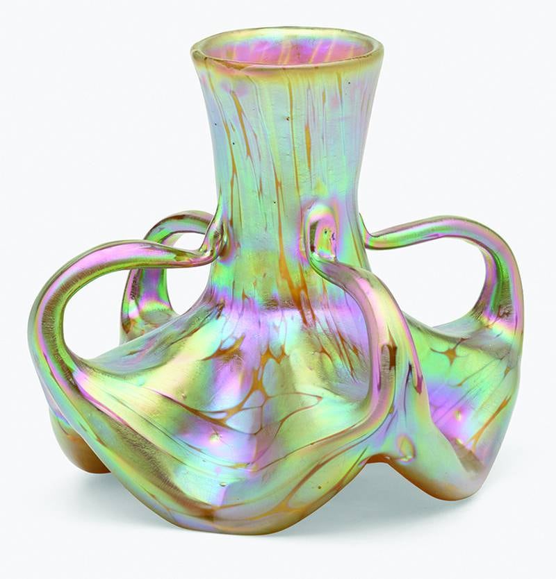 Loetz is one of the most famous European glassmakers of the late 19th to early 20th centuries. This vase is from its popular Phanomen line.