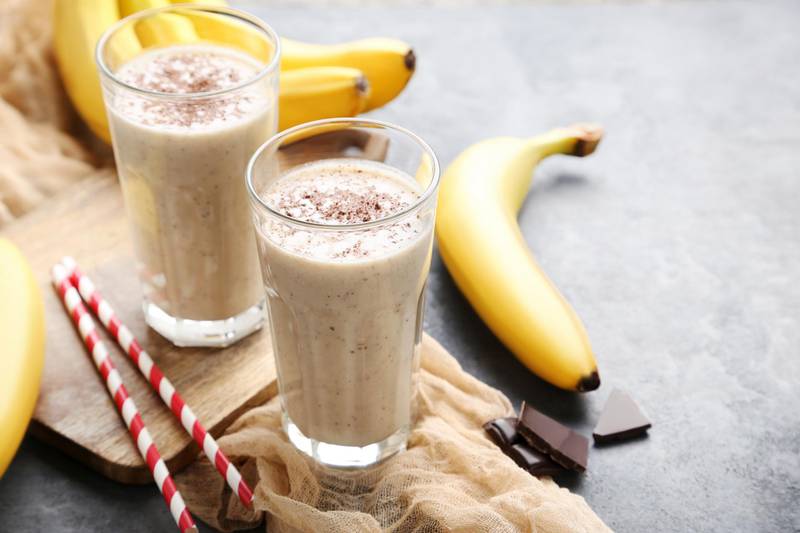 Chocolate Peanut Butter Banana Smoothie.