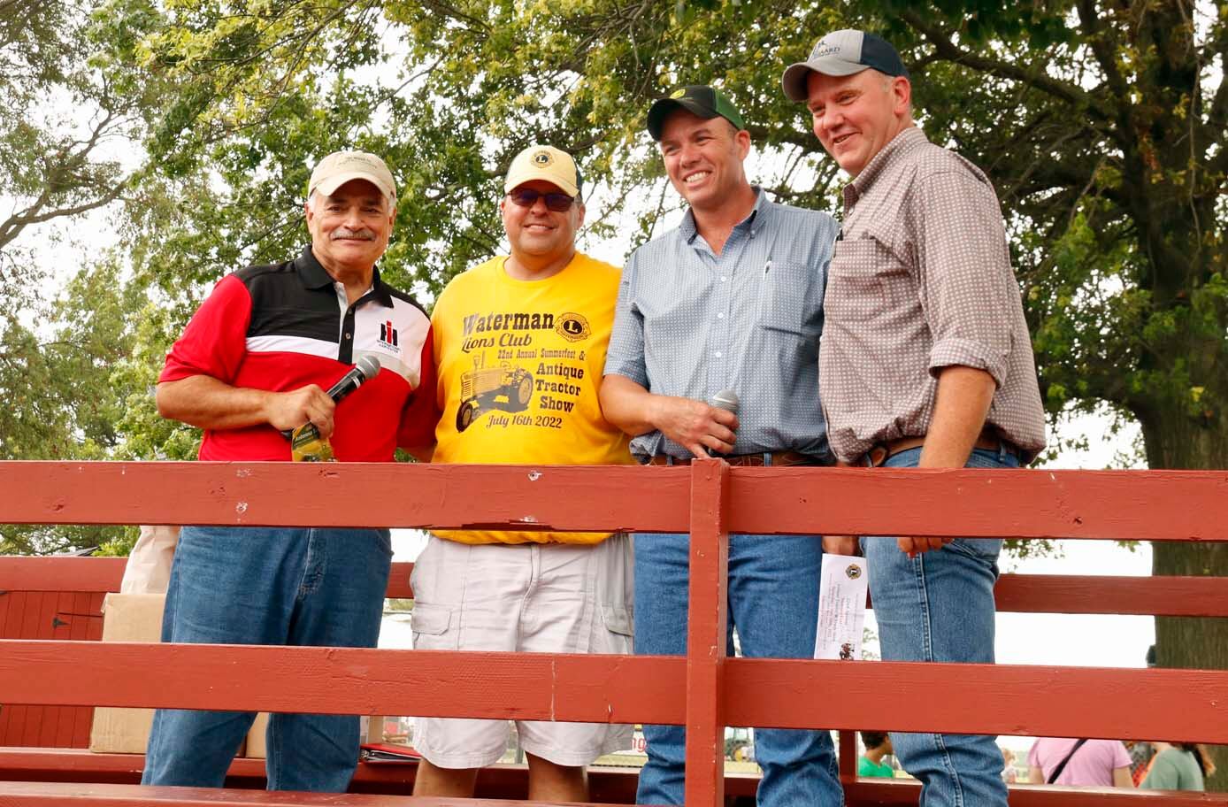 The Parade of Power announcing team of Max Armstrong (from left), Shawn Blobaum, Josh Hickey and Joel Prestegaard is returning for the 2024 Waterman Lions Summerfest and Antique Tractor and Truck Show on Saturday, July 20.