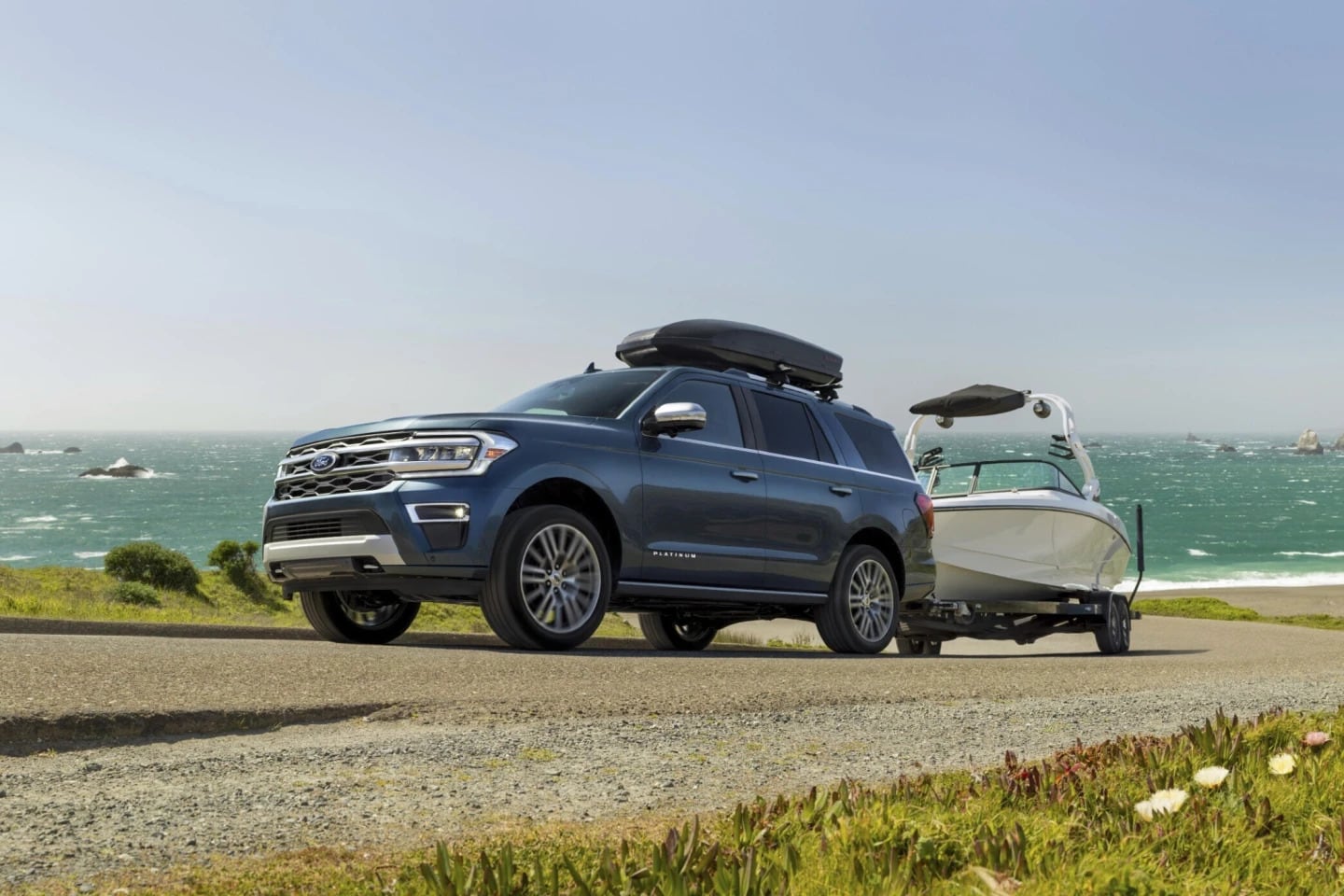 The 2024 Ford Expedition can tow up to 9,300 pounds when properly equipped.