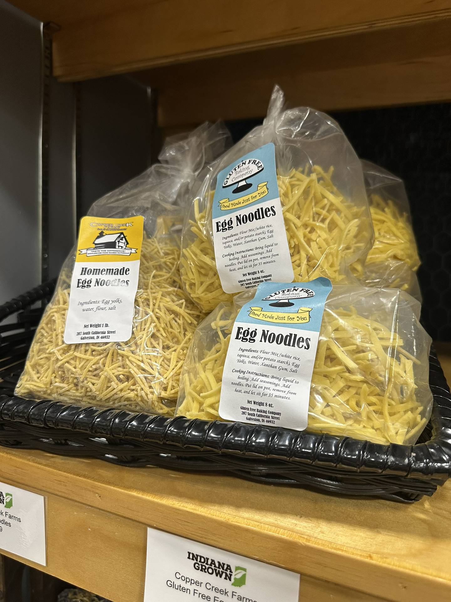 Homemade egg noodles from Copper Creek Farms in Kokomo. Learn more at https://indianagrown.org/member-directory/entry/24846/.