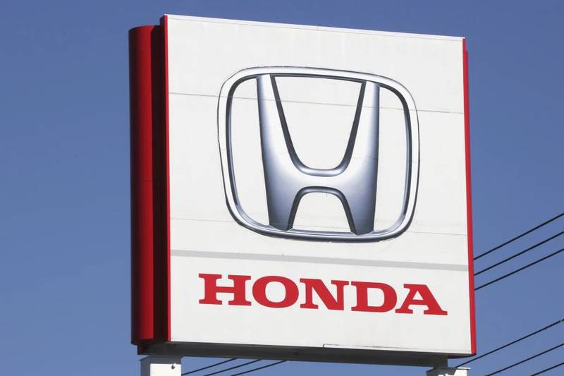 The logo of Honda Motor Co., is seen in Yokohama, near Tokyo.