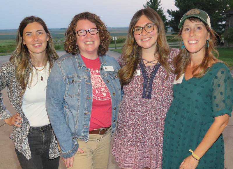 The Illinois Stewardship Alliance, originally called the Illinois South Project, is observing its 50th anniversary. As part of the celebration, the group held listening sessions throughout the state. Staff members attending the recent listening session near Downs, Illinois, included Melissa Frueh (from left), development director; Liz Stelk, executive director; Liz Rupel, lead organizer; and Molly Pickering, deputy director.