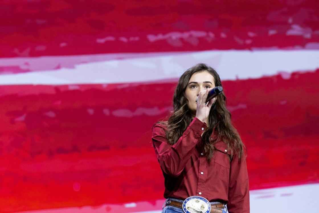 2024 NCBA National Anthem Contest winner Anna Sponheim of Winifred, Montana.